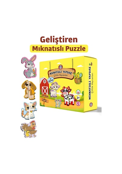 Mıknatıs Özellikli Eğlenceli Puzzle Çiftlik Hayvanları