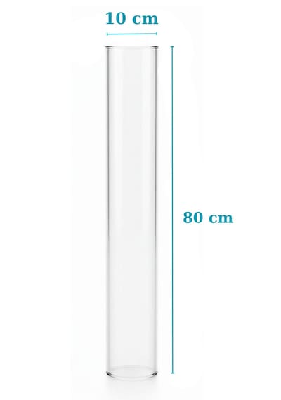 Pelet Sobası İçin Borosilikat Cam Boru 80 Cm