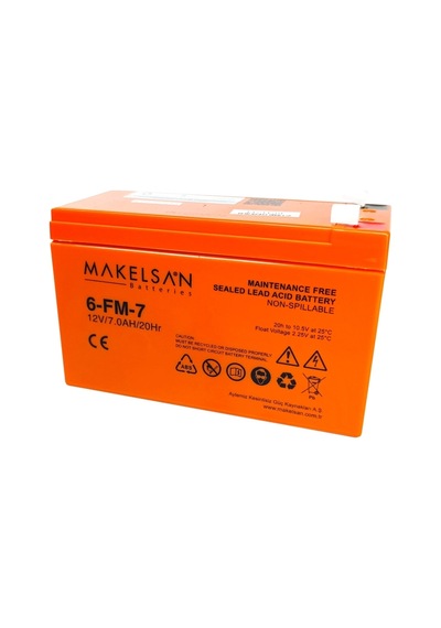 Makelsan 12v 7ah, Bakımsız, Kuru Akü. Ups İçin Uygundur.