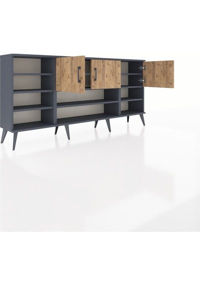 Arges Konsol 9 Raflı 3 Kapaklı 176x30x83 Antrasit-çam/aytaşı Çam/aytaşı Arges Konsol 9 Raflı 3 Kapaklı 176x30x83 Antrasit-çam/aytaşı Çam/aytaşı