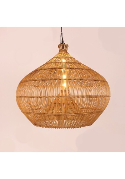 Atlas Doğal Rattan Avize 50x60 Cm Bej