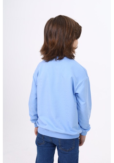 Toontoy Kids Toontoy Erkek Çocuk Baskılı Sweatshirt Mavi