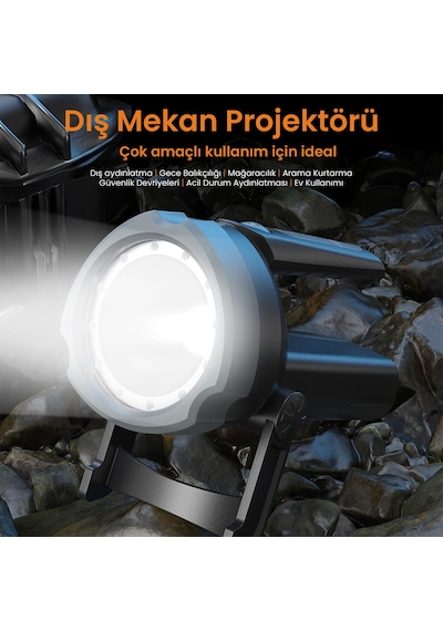 Philips Sfl3101 800 Lümen Ip54 Su Geçirmez 3000mah Şarj Edilebilir Led El Feneri Siyah - Gri