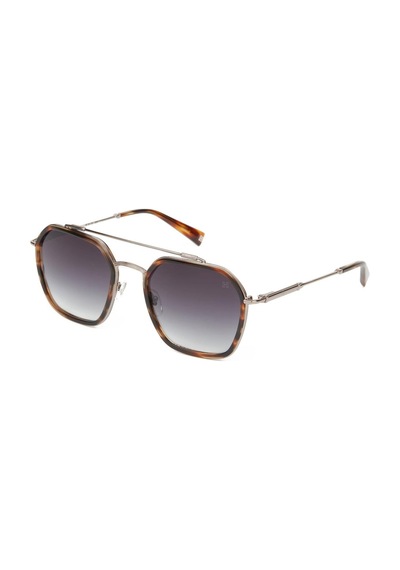 Hermossa Hm 1637 C2 56 Unisex Geometrik Kırçıllı Kahverengi Kombine Güneş Gözlüğü