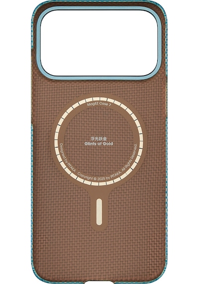 Apple Uyumlu iPhone 17 Pro Max Kılıf M-safeli Aramid Fiber Pitaka Glints Of Gold Ultra Slim Serisi Kapak Mavi Mavi