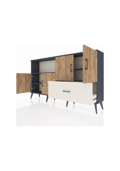 Arges Konsol 4 Raflı Tek Çekmeceli 4 Kapaklı 176x30x99 Antrasit-ç Antrasit-çam/aytaşı Arges Konsol 4 Raflı Tek Çekmeceli 4 Kapaklı 176x30x99 Antrasit-ç Antrasit-çam/aytaşı