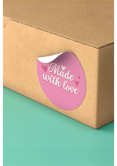 Made With Love Sevgiyle Hazırlandı Sticker 3x3cm St2405 Çok Renkli