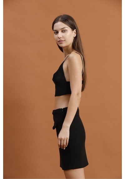 Verymoda Diz Üstü Etek F1283 Siyah