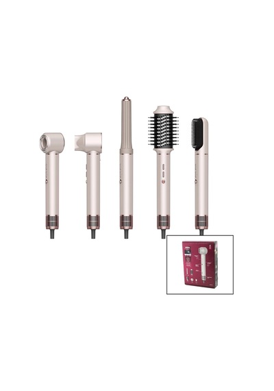 Rose Gold Air Brush 5in1 Bukle-hacimle-düzleştir-2-fırça Saç Kurutma - Şekil Makinesi 1300w3-kdm.hız - Derece Shd-1729