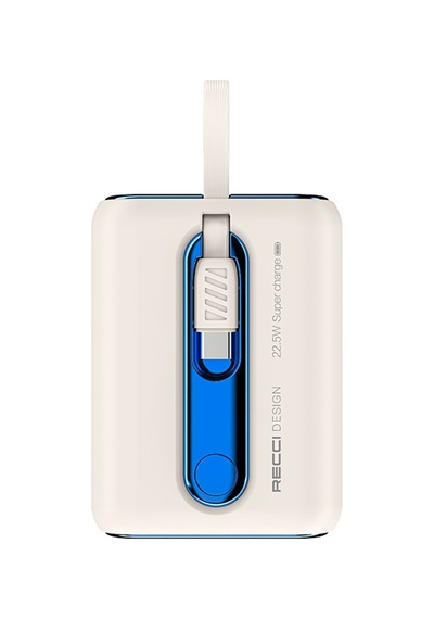 Recci RPB-P12C PD 20W Askı İpli Hızlı Şarj Özellikli Type-C Kablolu 22.5W 9000mAh Powerbank