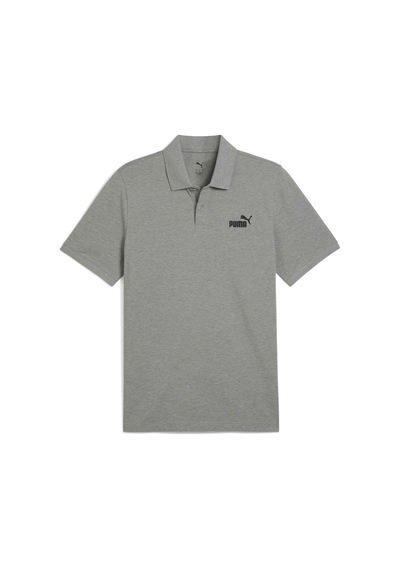 Puma Essentials No 1 Logo Pique Erkek Gri Polo Yaka Tişört Gri