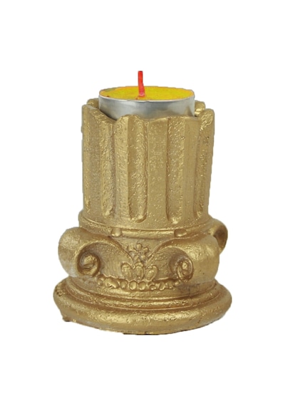 Mumluk Şamdan Tealight Mum Uyumlu Tarihi Sütun Model - Altın