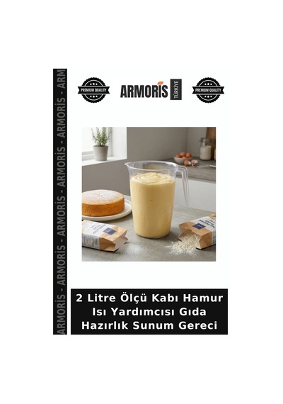 2 Litre Ölçü Kabı Hamur Isı Yardımcısı Gıda Hazırlık Sunum Gereci Çok Renkli