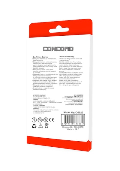 Concord C1020 Nokia BL-5C Batarya