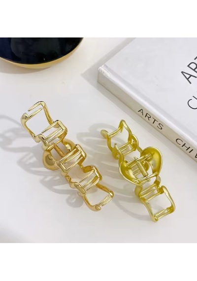 Altın Renk Metal Dalga Model 10 Cm Lüks Mandal Tokası Altın