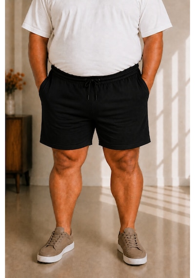 Sngl Tekstil Erkek Büyük Beden Şort 3xl 4xl 5xl 6xl 7xl 8xl 9xl Siyah