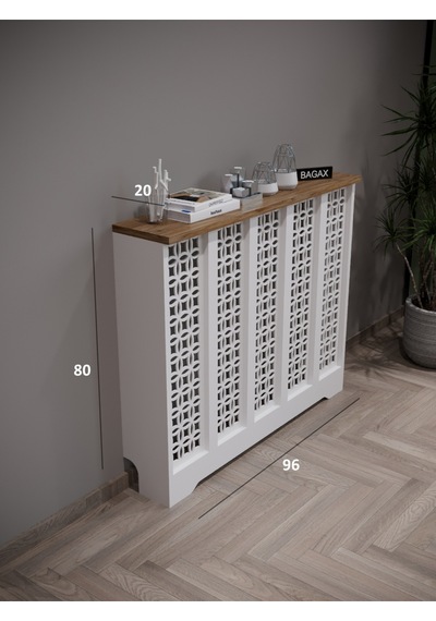 Dekoratif Petek Dolabı Kalorifer Peteği Kapatma Ünitesi Modern Tasarım İç Ölçü 96 Cm Dış Ölçü 100 Cm Petek 96 Beyaz Üstü Çam D1 Dekoratif Petek Dolabı Kalorifer Peteği Kapatma Ünitesi Modern Tasarım İç Ölçü 96 Cm Dış Ölçü 100 Cm Petek 96 Beyaz Üstü Çam D1