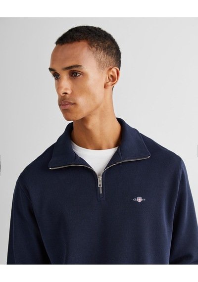 Gant Erkek Lacivert Regular Fit Yarım Fermuarlı Sweatshirt-11552 433-lacivert