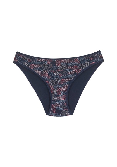 18001-1 Kadın 7'li Flowers Bikini Külot Paketi V6-lacivert Mix Çok Renkli