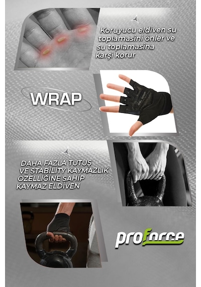 Fitness Body Eldiveni Wrap Siyah