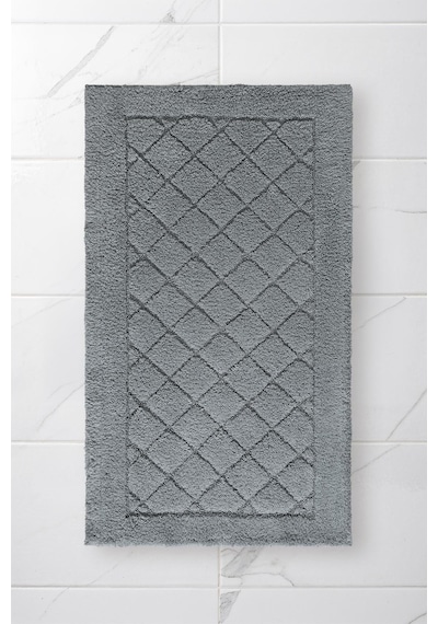 Lilly 2'li Pamuk Banyo Paspas Seti Yumuşak Dokulu Gri Yıkanabilir 60x100 + 60x50cm, Ll005g