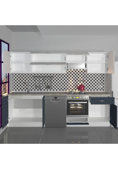 Decoraktiv Elite 280y Ankastre Fırın Modüllü Mdf Hazır Mutfak Dolabı - Tezgah Dahil - Antrasit - Buz Gri Diğer Decoraktiv Elite 280y Ankastre Fırın Modüllü Mdf Hazır Mutfak Dolabı - Tezgah Dahil - Antrasit - Buz Gri Diğer