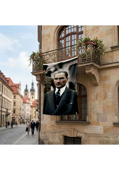 Mustafa Kemal Atatürk Portre Poster Poster Bayrak Premium Raşel Kumaş Ata38 Diğer