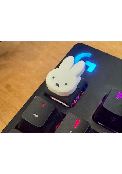 2 Adet Miffy Minimalist Beyaz Tavşan Kafası Şeklinde Sevimli Mekanik Klavye Tuşu Aksesuar