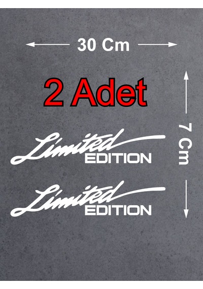 Limited Edition 2 Adet Sticker - Araba Oto Motosiklet Karavan Cam Sticker - 00305 30x7 Cm