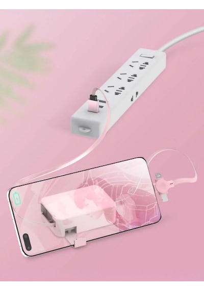 Mucit Home Makaralı Tüm Telefonlara Uyumlu Şarj Aleti Yavaşça Çek Bırak Uzayabilen Tasarım Cep Tipi renkli