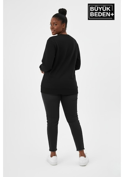 Süperlife Kadın Büyük Beden Yelken Baskılı Bisiklet Yaka İnce Sweatshirt Spr26bswk956-11 Antrasit Süperlife Kadın Büyük Beden Yelken Baskılı Bisiklet Yaka İnce Sweatshirt Spr26bswk956-11 Antrasit