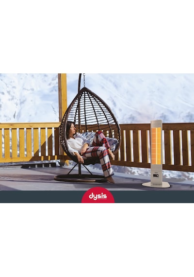 Dysis Single X Karbon Serisi IP65 Suya-Toza Dayanıklı 2300 W Bej Uzaktan Kumandalı İç/Dış Mekan Isıtıcı