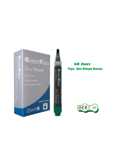 Green Class Sıvı Tebeşir Kalemi-Yeşil-10’ Lu