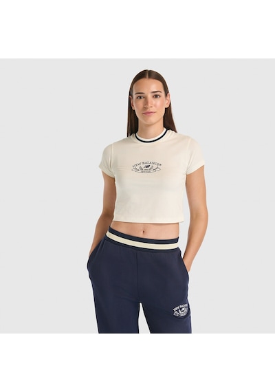 New Balance Nb Lifestyle Women Tshirt Kadın Bej T-shirt - Wnt3501 Krem