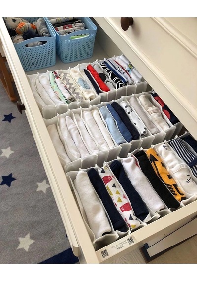 8 Bölmeli Dolap Ve Çekmece Içi Düzenleyici Akordiyon Organizer L-00517 1 Adet Lisinya Çok Renkli