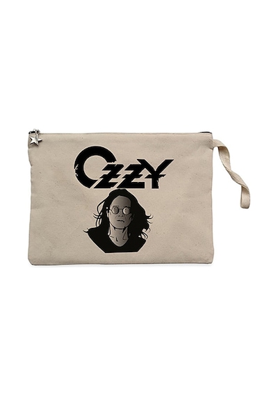 Ozzy Osbounre Head Krem Clutch Astarlı Cüzdan / El Çantası Krem