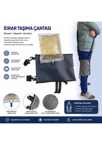 Genç Sağlık Bacağa Bağlamalı Sonda Taşıma Çantası