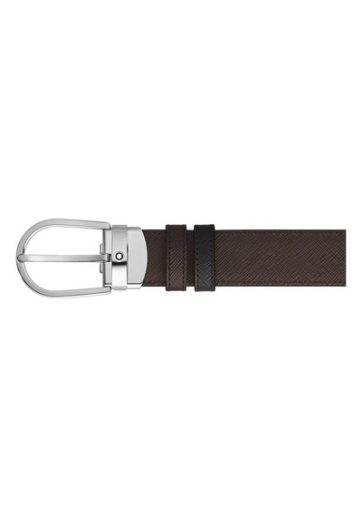 Montblanc Sartorial At Nalı Tokalı Deri 30 Mm Çift Taraflı Kemer Kahverengi