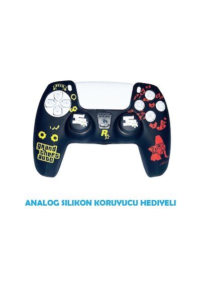 Ps5 Dualsense Grand Theft Auto 5 Koruyucu Silikon Kılıf + Analog Silikon Koruyucu