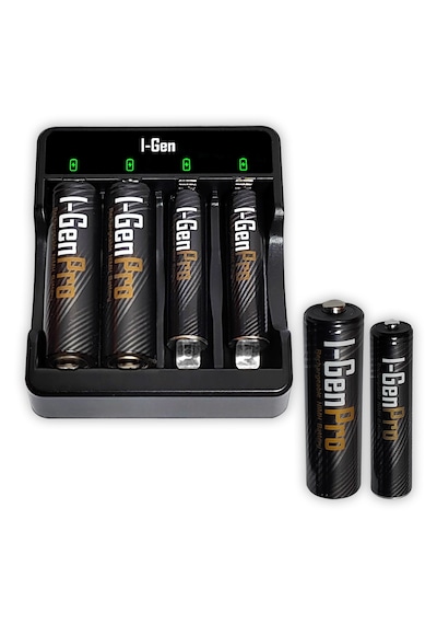 I-Gen G421 4'lü Pil Şarj Aleti + 2 Adet AA Pro 2950 mAh + 2 Adet AAA Pro 1100 mAh Şarjlı Kalem Pilli Set 1.2V Ni-MH