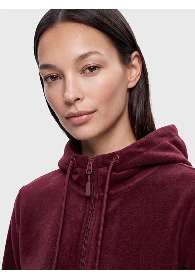 Lcw Everyday Bordo Kapüşonlu Kadın Polar Hırka