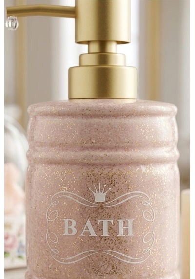 Porselen Sıvı Sabunluk - Lüks Banyo Ve Mutfak Sabunluk Seti - 350 Ml Pembe - 887960930 Pembe