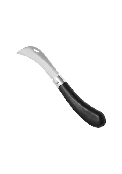 Desan Eğri Aşı Bıçağı Bağ Bıçağı Paslanmaz Ceviz Aşı Ekipmanı 20cm No:3 Siyah Plastik Saplı