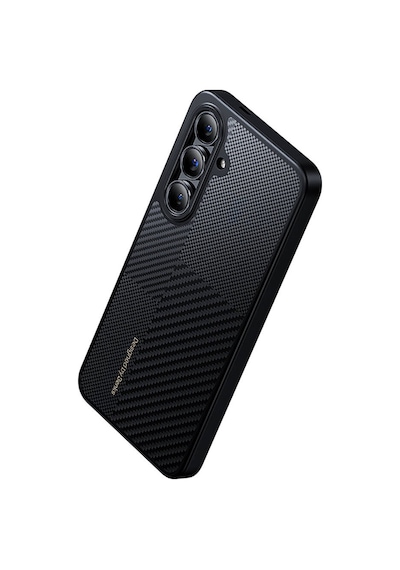 Galaxy S25 Kılıf M-safe Şarj Uyumlu Karbon Fiber Benks Montage Hybrid Armorpro Kevlar Kapak Siyah