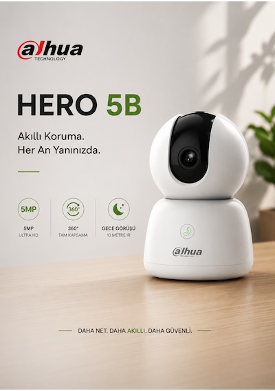 Hero 5b Akıllı Kamera - 5mp Akıllı Wifi Kamera 360' Kablosuz Ev Kamerası Dahua Türkiye li