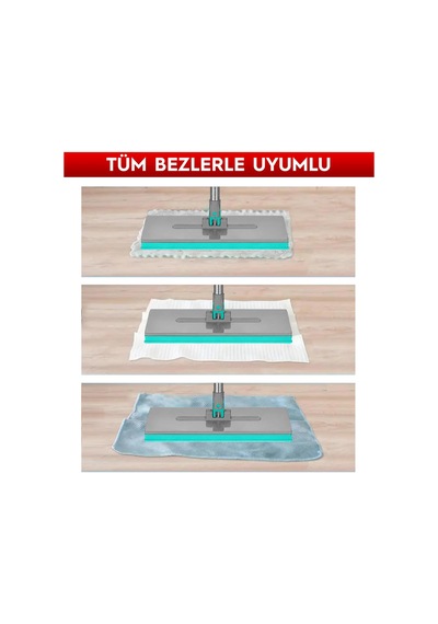 Smarter Xl Şip Şak Ekstra Geniş Mop Otomatik El Değmeden Tüm Bezlerle Uyumlu Temizlik Seti Paspas