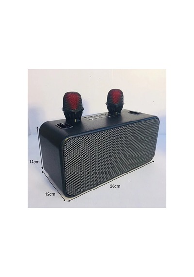186pro Çift Kablosuz Mikrofonlu Bluetooth Speaker Şarjlı Taşınabilir Kablosuz Hoparlör 20w Party Speaker Hafıza Kartı Ve Usb Girişli Ses Bombası