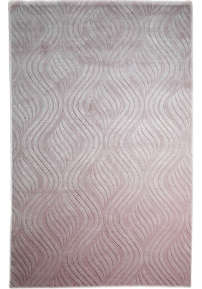 Çam Halı Emboss Jr10 Pink Modern Desen Yeni Zellanda Yünü Ve Viskon El Dokuması Halı - 130x190 Pembe