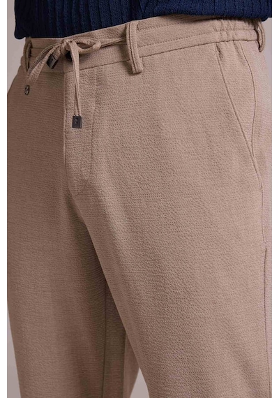 Erkek Bej Slim Fit Yazlık Yan Cepli Jogger Pantolon