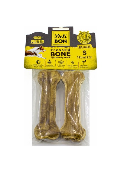 Delibon Deri Köpek Çiğneti Pres Kemik 2x12cm Natural